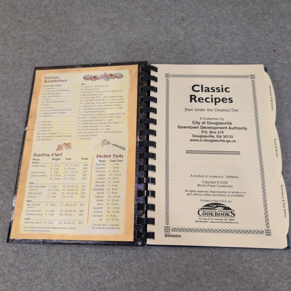 Classic Recipes Under the Chestnut Tree Douglasville Georgia Cookbook 2008 VG+ - Picture 3 of 5
